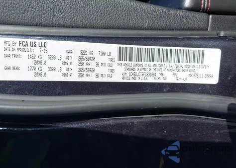 2015 Dodge Durango R/T from USA, damaged, VIN 1C4SDJCT6FC931604